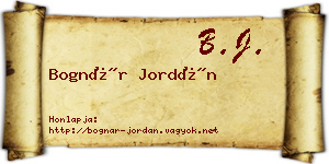 Bognár Jordán névjegykártya